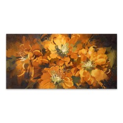 Πίνακας σε καμβά "Orange Flowers"  ψηφιακής εκτύπωσης 120x60x3εκ.