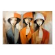 Πίνακας σε καμβά "Women in Orange" ψηφιακής εκτύπωσης 100x70x3εκ. Πίνακας σε καμβά "Women in Orange" ψηφιακής εκτύπωσης 100x70x3εκ.