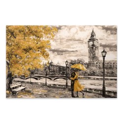 Πίνακας σε καμβά "Big Ben And Yellow Leaves"  ψηφιακής εκτύπωσης 125x80x3εκ.