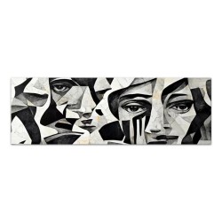 Πίνακας σε καμβά "Abstract Marble Faces"  ψηφιακής εκτύπωσης 150x50x3εκ.