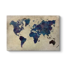 Πίνακας σε καμβά "World Map"  ψηφιακής εκτύπωσης 125x80x3εκ.