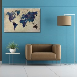 Πίνακας σε καμβά "World Map"  ψηφιακής εκτύπωσης 125x80x3εκ.