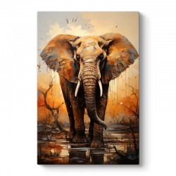 Πίνακας σε καμβά "Elephant Story"  ψηφιακής εκτύπωσης 60x90x3εκ.