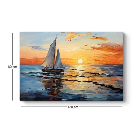 Πίνακας σε καμβά "Fisherman at the sunset" ψηφιακής εκτύπωσης 120x60x3εκ. Πίνακας σε καμβά "Fisherman at the sunset" ψηφιακής εκτύπωσης 120x60x3εκ.
