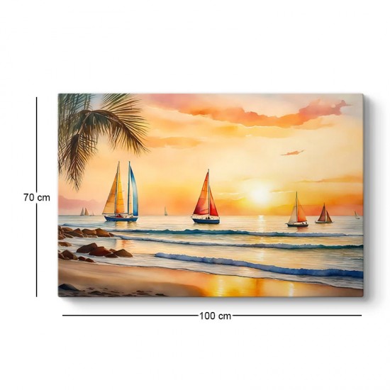Πίνακας σε καμβά "Tropical Sails at the Sunset" ψηφιακής εκτύπωσης 100x70x3εκ. Πίνακας σε καμβά "Tropical Sails at the Sunset" ψηφιακής εκτύπωσης 100x70x3εκ.