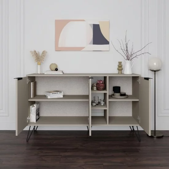 Μπουφές Clara  χρώμα sandstone 142x35,6x83εκ.