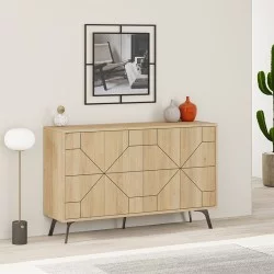 Μπουφές Dune  χρώμα sapphire oak 123x35x77,4εκ.