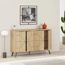 Μπουφές Dune  χρώμα sapphire oak 123x35x77,4εκ.