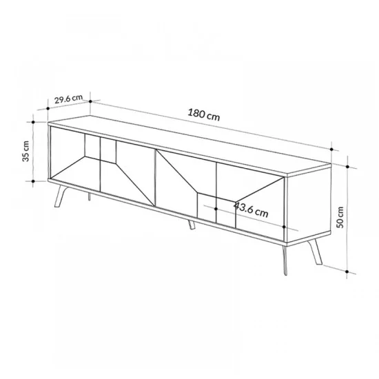 Έπιπλο τηλεόρασης Dune  χρώμα sapphire oak 180x29,6x50εκ.