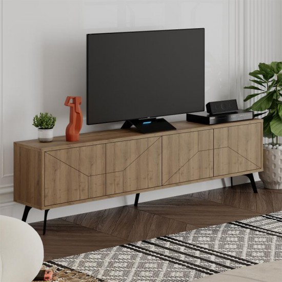 Έπιπλο τηλεόρασης Dune χρώμα ανοιχτό καρυδί 180x29,6x50εκ. Έπιπλο τηλεόρασης Dune χρώμα ανοιχτό καρυδί 180x29,6x50εκ.