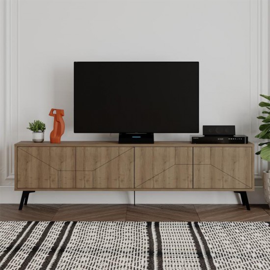 Έπιπλο τηλεόρασης Dune χρώμα ανοιχτό καρυδί 180x29,6x50εκ. Έπιπλο τηλεόρασης Dune χρώμα ανοιχτό καρυδί 180x29,6x50εκ.