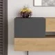 Μπουφές Eros  φυσικό οξιάς - ανθρακί 145x40x82εκ.