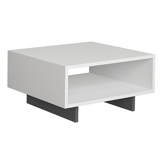 Τραπεζάκι σαλονιού Hola  χρώμα λευκό - ανθρακί 60x60x32εκ. Τραπεζάκι σαλονιού Hola  χρώμα λευκό - ανθρακί 60x60x32εκ.