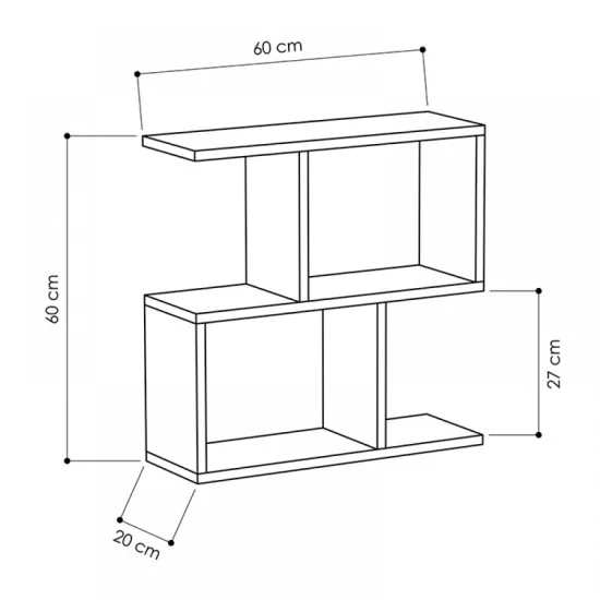 Τραπεζάκι βοηθητικό Homemania  χρώμα sapphire oak 60x20x60εκ.