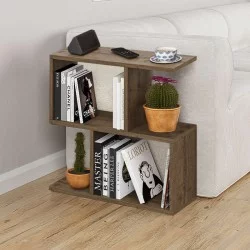 Τραπεζάκι βοηθητικό Homemania  χρώμα ανοιχτό καρυδί 60x20x60εκ.