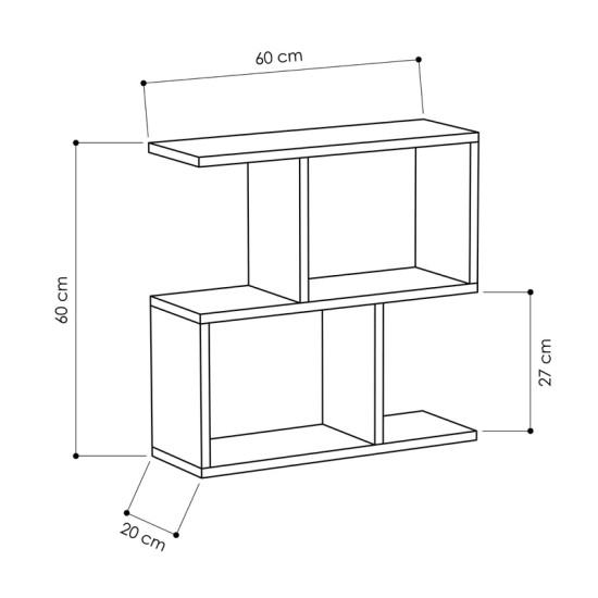 Βοηθητικό τραπεζάκι Homemania  χρώμα μαύρο 60x20x60εκ.