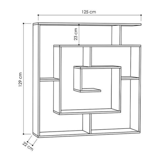 Βιβλιοθήκη Labirent  χρώμα φυσικό οξιάς 125x22x129εκ.