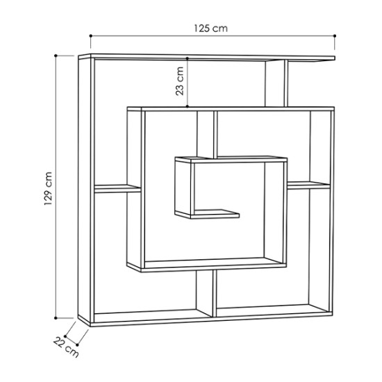Βιβλιοθήκη Labirent  χρώμα λευκό 125x22x129εκ. Βιβλιοθήκη Labirent  χρώμα λευκό 125x22x129εκ.