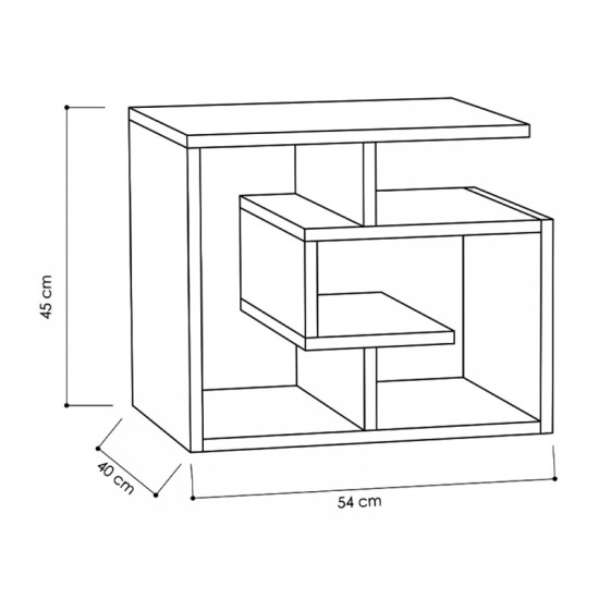 Βοηθητικό τραπεζάκι Labirent  από μελαμίνη χρώμα φυσικό οξιάς 54x40x45εκ.