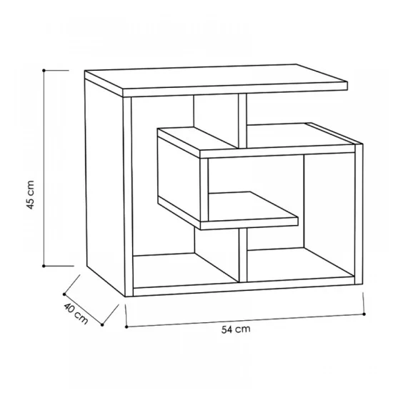 Βοηθητικό τραπεζάκι Labirent   χρώμα λευκό 54x40x45εκ.