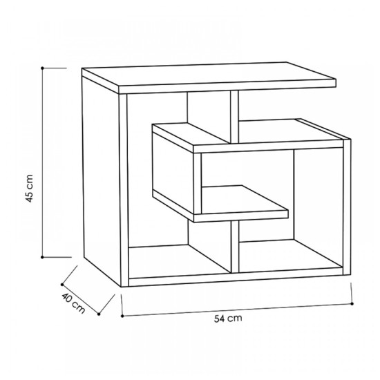 Βοηθητικό τραπεζάκι Labirent  χρώμα ανθρακί 54x40x45εκ.
