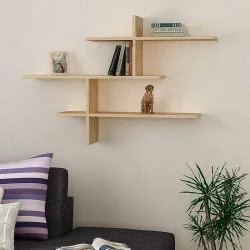 Ραφιέρα τοίχου Leo  χρώμα sapphire oak 123x22x80εκ.