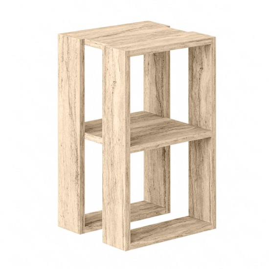 Κομοδίνο - Τραπεζάκι βοηθητικό Lonie  χρώμα travertine 34x30x55εκ.