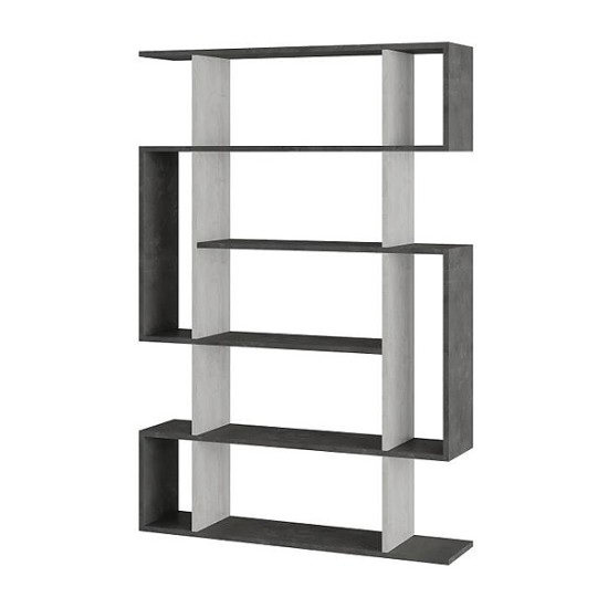 Βιβλιοθήκη Mito  χρώμα λευκό αντικέ - γκρι ρετρό 108x25x161εκ.