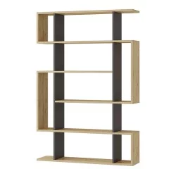 Βιβλιοθήκη Mito  χρώμα sapphire oak - ανθρακί 108x25x161εκ.