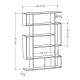 Βιβλιοθήκη Mito  χρώμα sapphire oak - ανθρακί 108x25x161εκ.