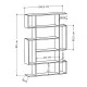 Βιβλιοθήκη Mito  χρώμα sapphire oak - ανθρακί 108x25x161εκ.