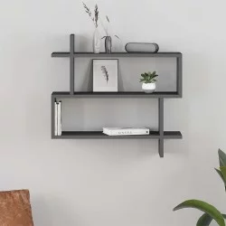 Ραφιέρα τοίχου Paralel  χρώμα ανθρακί 70x22x65εκ.