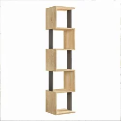 Βιβλιοθήκη Piri  χρώμα sapphire oak/ανθρακί 35x30x161εκ.