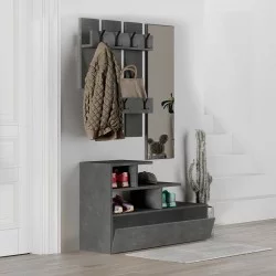 Έπιπλο εισόδου Vesty  χρώμα γκρι ρετρό 100x30x61εκ.