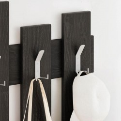 Κρεμάστρα τοίχου Wave  χρώμα black wood 64x4x81εκ.