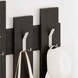 Κρεμάστρα τοίχου Wave  χρώμα black wood 64x4x81εκ.