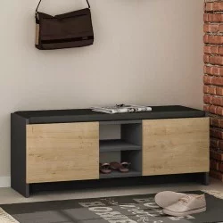 Παπουτσοθήκη Zulla  χρώμα ανθρακί - sapphire oak 110x37x43εκ.