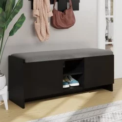 Παπουτσοθήκη Zulla  χρώμα μαύρο 110x37x43εκ.