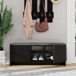 Παπουτσοθήκη Zulla  χρώμα μαύρο 110x37x43εκ.