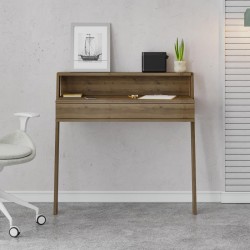 Γραφείο εργασίας Cowork  χρώμα ανοιχτό καρυδί 94x50x91εκ.