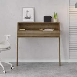 Γραφείο εργασίας Cowork  χρώμα ανοιχτό καρυδί 94x50x91εκ.