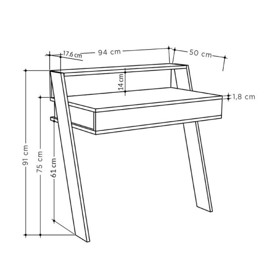 Γραφείο εργασίας Cowork χρώμα ανοιχτό καρυδί 94x50x91εκ. Γραφείο εργασίας Cowork χρώμα ανοιχτό καρυδί 94x50x91εκ.