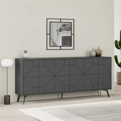 Μπουφές Dune  χρώμα ανθρακί 184x35x77,4εκ.