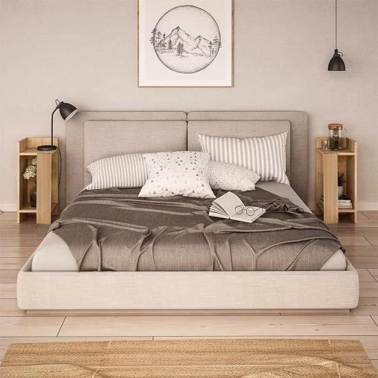 Κομοδίνο Elos σετ 2 τεμαχίων χρώμα sapphire oak 25x27x60εκ. Κομοδίνο Elos σετ 2 τεμαχίων χρώμα sapphire oak 25x27x60εκ.