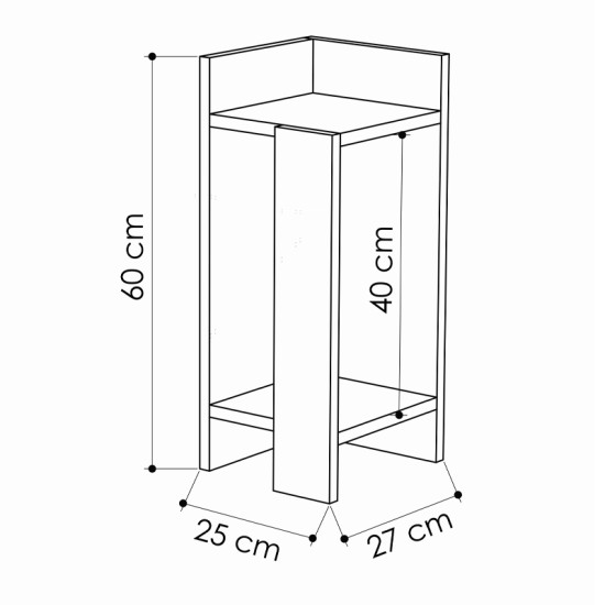 Κομοδίνο μελαμίνης Elos  σετ 2 τεμαχίων χρώμα sapphire oak 25x27x60εκ. - 0230414