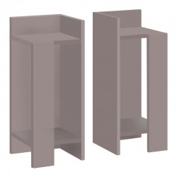 Κομοδίνο Elos  σετ 2 τεμαχίων χρώμα ανοιχτή μόκα 25x27x60εκ.