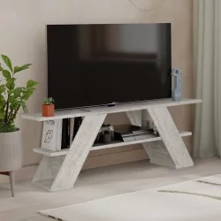Έπιπλο τηλεόρασης Farfalla  χρώμα λευκό αντικέ 120x33,5x40εκ.