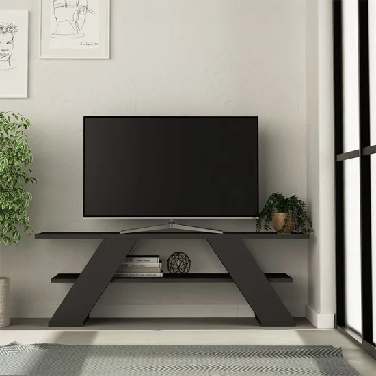 Έπιπλο τηλεόρασης Farfalla χρώμα ανθρακί 120x33,5x40εκ. Έπιπλο τηλεόρασης Farfalla χρώμα ανθρακί 120x33,5x40εκ.