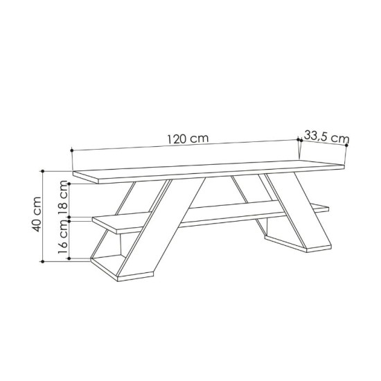 Έπιπλο τηλεόρασης Farfalla  χρώμα sandstone 120x33,5x40εκ.