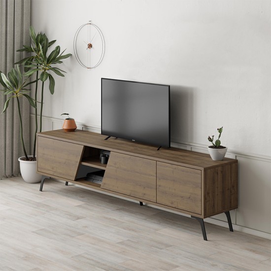 Έπιπλο τηλεόρασης Fiona  χρώμα ανοιχτό καρυδί 180x35,6x48εκ.